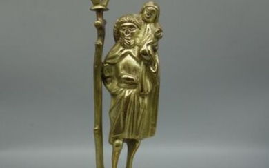 FLAMBEAU en bronze doré à décor de Saint... - Lot 46 - Conan Hôtel d’Ainay