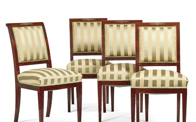 FOUR EMPIRE-STYLE CHAIRS, 19TH CENTURY