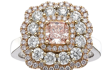 Fancy Brown-Pink Diamond, Pink Diamond, Diamond, Gold Ring Stones:...