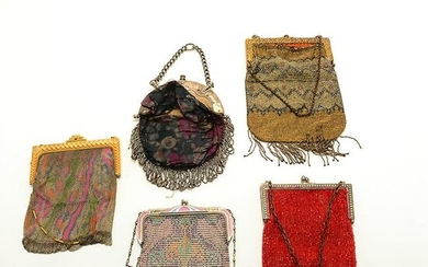 Five Beaded and Mesh Purses Including Whiting & Davis.