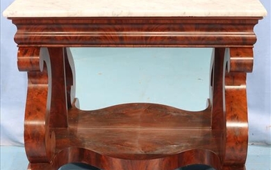 Flamed mahogany Empire pier table by Meeks