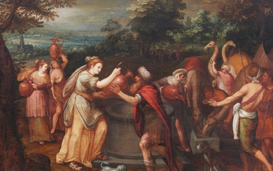 Flemish School 17th century - Rebecca and Eliezer at the Well