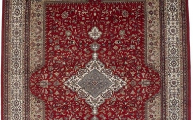 Floral Classic Design Hand-Knotted 8X11 Extra Fine Red Oriental Rug Decor Carpet