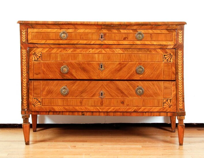 French Chest of Drawers with extensive inlay, early