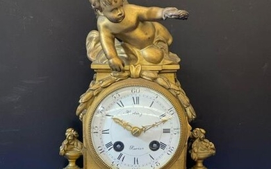 French Hartingue Louis XVI-style Mantel Clock