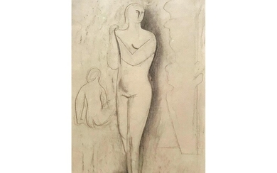 Friedrich Wilhelm Baumeister, genannt „Willi Baumeister“, 1889 Stuttgart – 1955 ebenda, Stehende und sitzende Figur, 1923