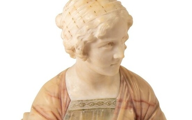 G. Bessi (1856-1922) Nouveau Alabaster Marble Bust