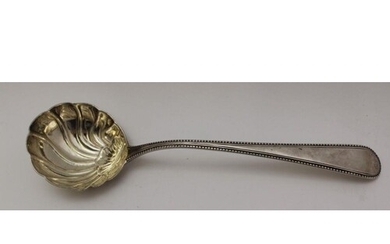 GEORGE SMITH An 18th century silver ladle, shell bowl & bead...