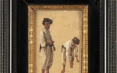 GIACINTO GIGANTE (Naples, 1806 - 1876): Fishermen study