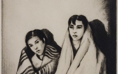 Gene Kloss ''The Sisters'' 1930's Drypoint Etching