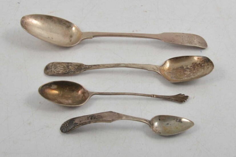 Georgian silver tablespoons, and Irish and Scottish silver teaspoons.