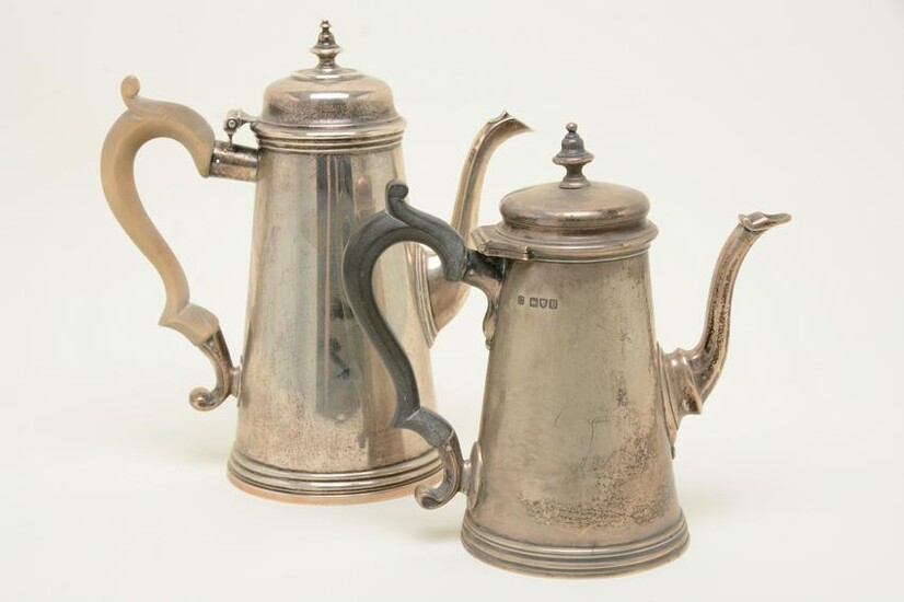 Georgian style sterling silver teapots. Larger marked