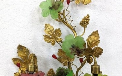 Gilt Metal Glass Grape Cluster Light. Wall mounted fixt
