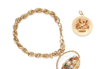 Gold Charm Bracelet and Loose Charm