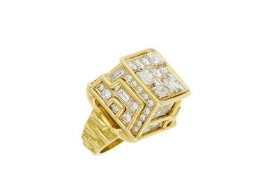 Gold and Diamond Dome Ring