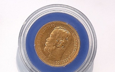 Gold coin, 5 rubles, Russia, 1898 ,...