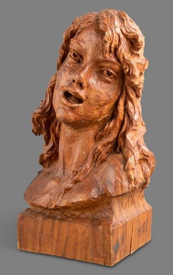 Graciano T. Nepomuceno Filipino, 1881-1974 Portrait Bust of a Woman
