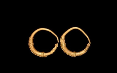 Greek Gold Earring Pair