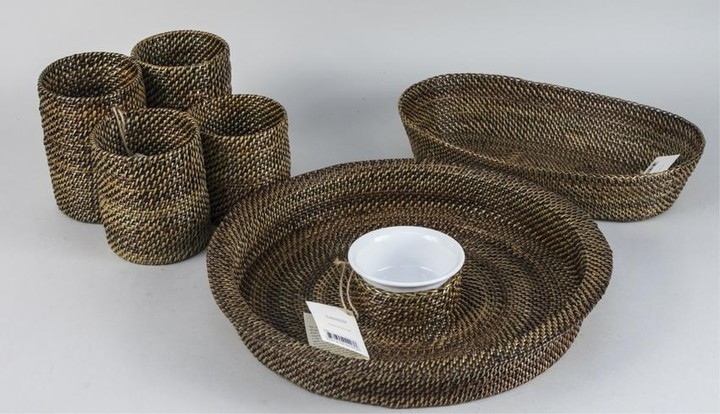 Group of Calaisio Wicker Table Decorations