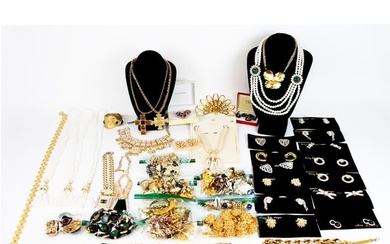 Group of Gold-Tone Costume Jewelry (140+)