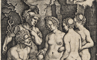 HANS SEBALD BEHAM The Judgment of Paris. Engraving, 1546. 70x48 mm; 2¾x2 inches...
