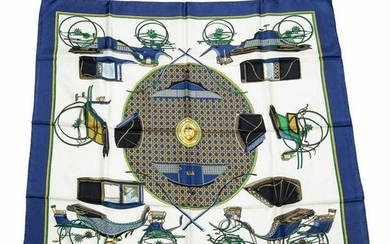 HERMES SILK SCARF 'LES VOITURES A TRANSFORMATION'