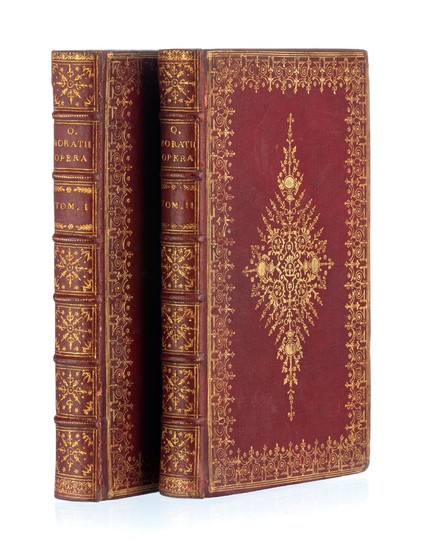 HORACE. Quinti Horatii Flacci Opera. Londini, Iohannes Pine, 1733-1737. 2 volumes in-8°, reliés en pleine basane rouge