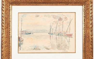 Henri Baptiste LEBASQUE (1865-1937) Les Bateaux Aquarelle sur papier signée en bas à droite 31...