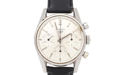 Heuer. A stainless steel manual wind chronograph wristwatch Carrera, Ref:...