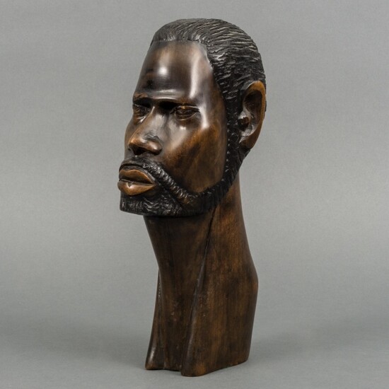 Houten buste: Afrikaanse man, 32,5 cm