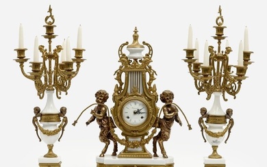 Italian 3-Piece Garniture Set, Imperial Clock