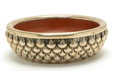 Italian Sterling Silver Vavassori Pinecone Bowl with