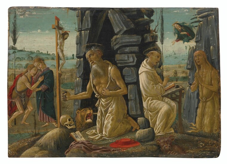 JACOPO DE SELLAIO (FLORENCE C.1441-1493), St Jerome, Christ and John the Baptist