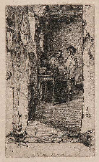 James Abbott McNeill Whistler (American, 1834-1903) Rag Pickers, Quartier Mouffetard, Paris