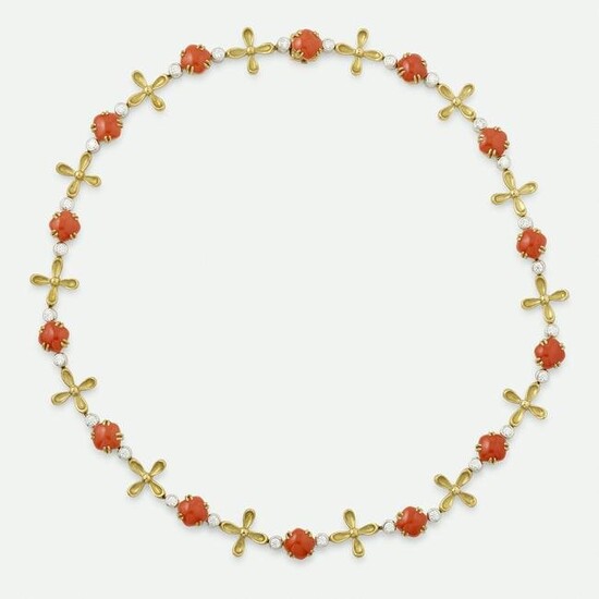 Janet Mavec, Coral and diamond necklace