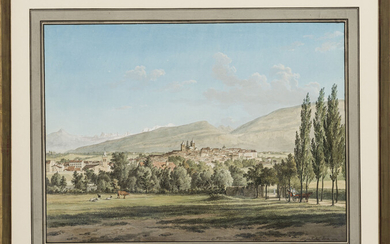 Jean Antoine Linck (1766-1843), Salève et environs, 3 gouaches, 37x50 cm