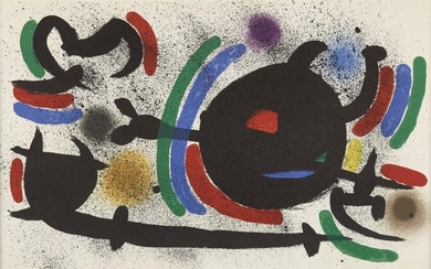 Joan Miro, Spanish 1893–1983, lithograph in colours on wove, published by Graphis Arte, Livorno and Toninelli Arte Moderna, Milano, 33.8 x 52 cm, (unframed) (ARR)