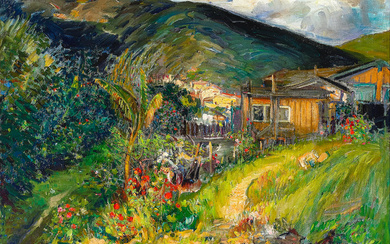 Joseph Kleitsch (1882-1931) My Garden (The Artist's Home, Laguna Beach)...