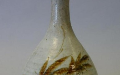 Korean Stoneware Vase, Painted Wheat Grass Motif