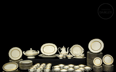 Krautheim "Bavaria" white and gold porcelain tableware