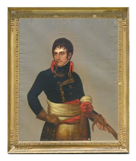 LARGE AND IMPRESSIVE PAINTING OF A FRENCH OFFICER