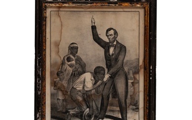 [LINCOLN] Currier & Ives "Freedom to the Slaves" Lithograph