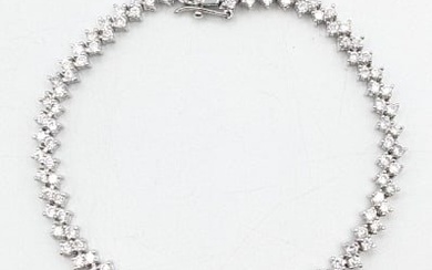 Ladies Sterling White Sapphire Tennis Bracelet