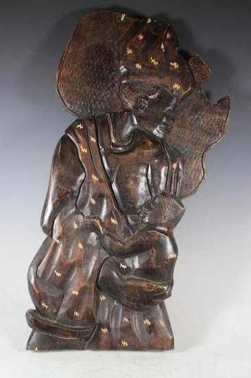 Carved African Decorative Plaque