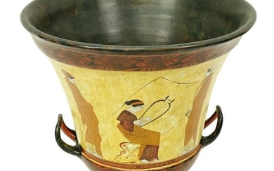 Large Polychrome Terracotta Urn
