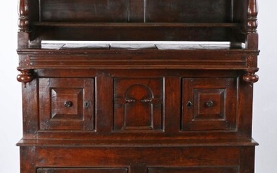 Late 17th/ early 18th Century Oak Tridarn, Snowdonia circa 1690-1710, the open canopy structure with