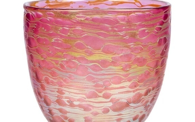 Loetz, an iridescent glass vase Early 20th Century The pink...