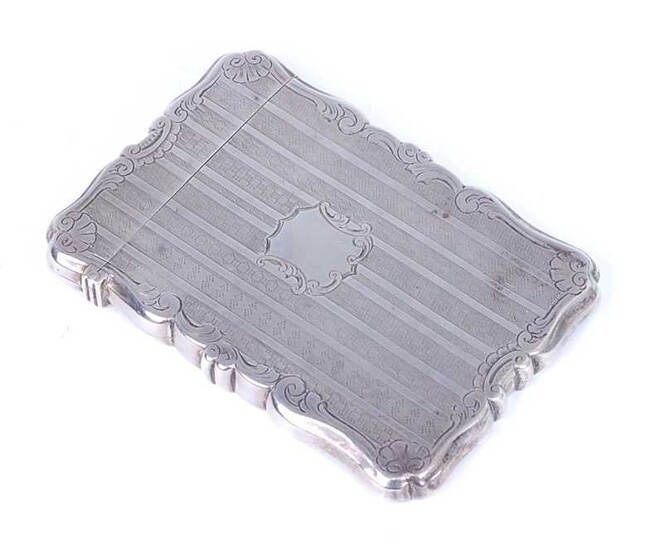 A Victorian silver card case by Nathaniel Mills