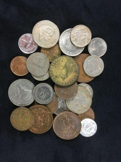 Lot of 25 Vintage Latin American Coins