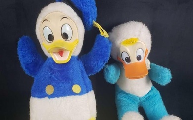 Lot of Two Vintage Donald Duck Rubber Face Stuffed Animals